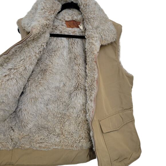 Woolrich USA Large 36 Vintage Puffy Arctic Cargo Vest Tan Nylon Sz Men Sz 36 - Picture 11 of 13